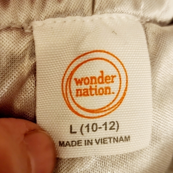 Wonder Nation Accordion Pleat Skirt Shiny Irridescent Silver Elastic Waist L EUC - Picture 10 of 12